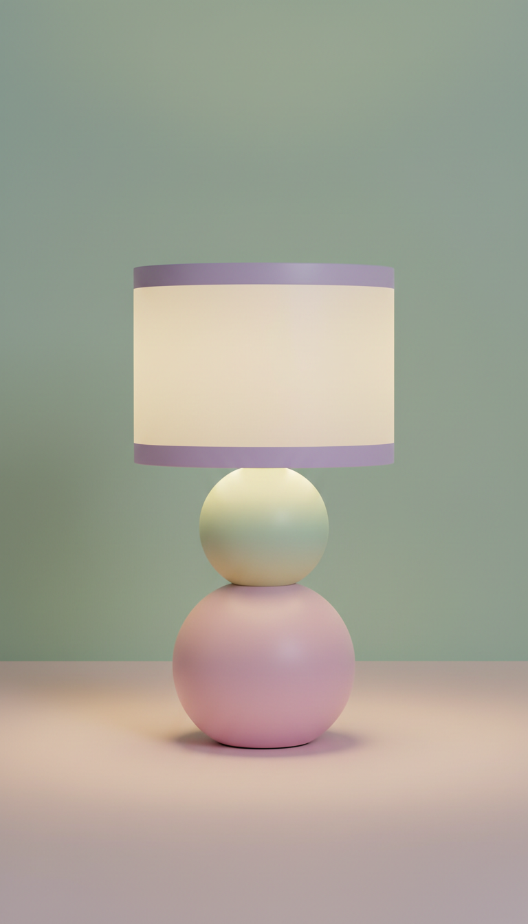 Pastel Accent Table Lamp Soft-Touch Base
